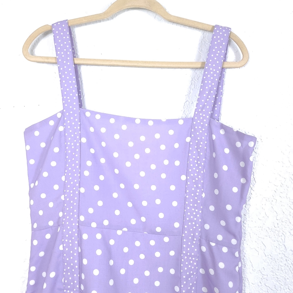 Solid & Stripes Lavender Polka Dot Mini Dress View 6
